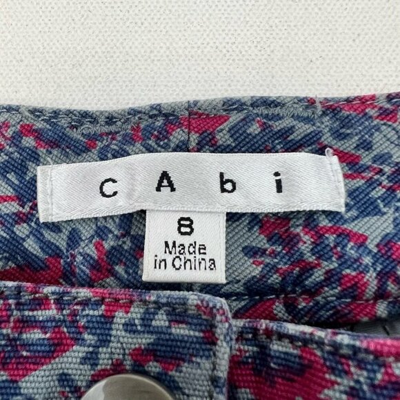 Cabi Womens Palm Beach Ankle Skinny Pants 806 Multicolor Floral Mid Rise Zip 8 - Picture 9 of 10